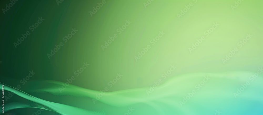 Green gradient background with cool tones.