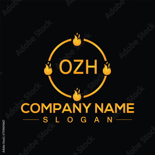 Abstract letter OZH logo design template for company