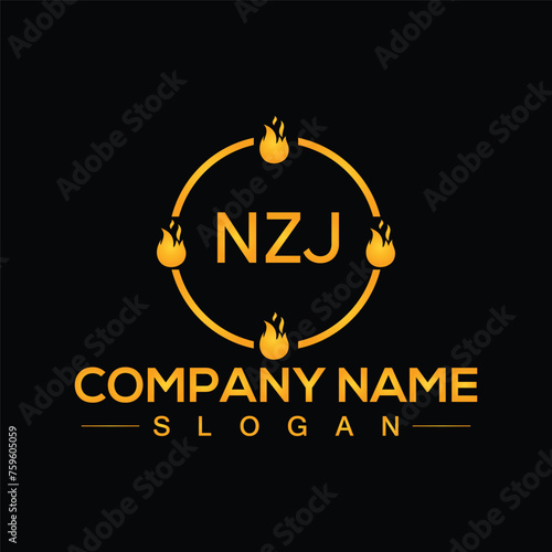 Letter NZJ unique logo design for brand awareness