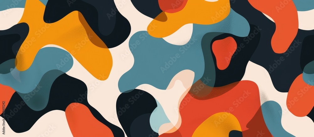 Abstract multicolored shape seamless pattern.