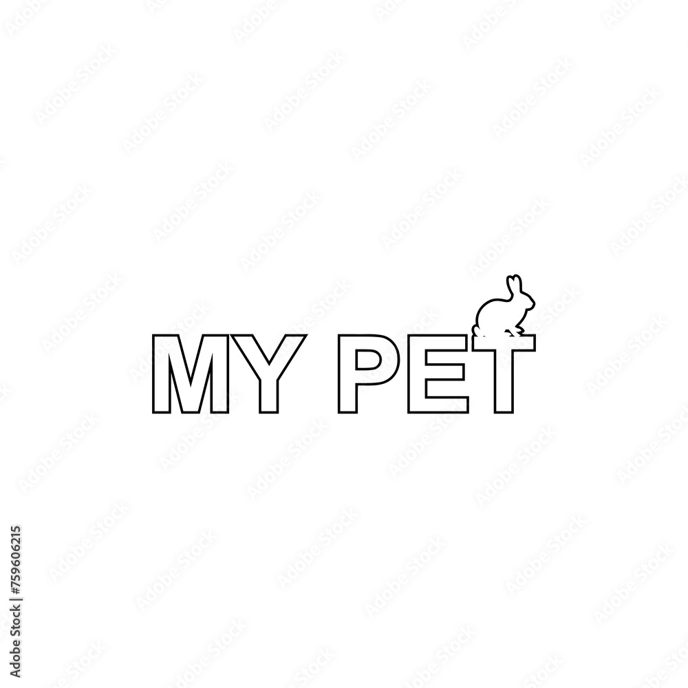 My pet rabbit icon isolated on transparent background