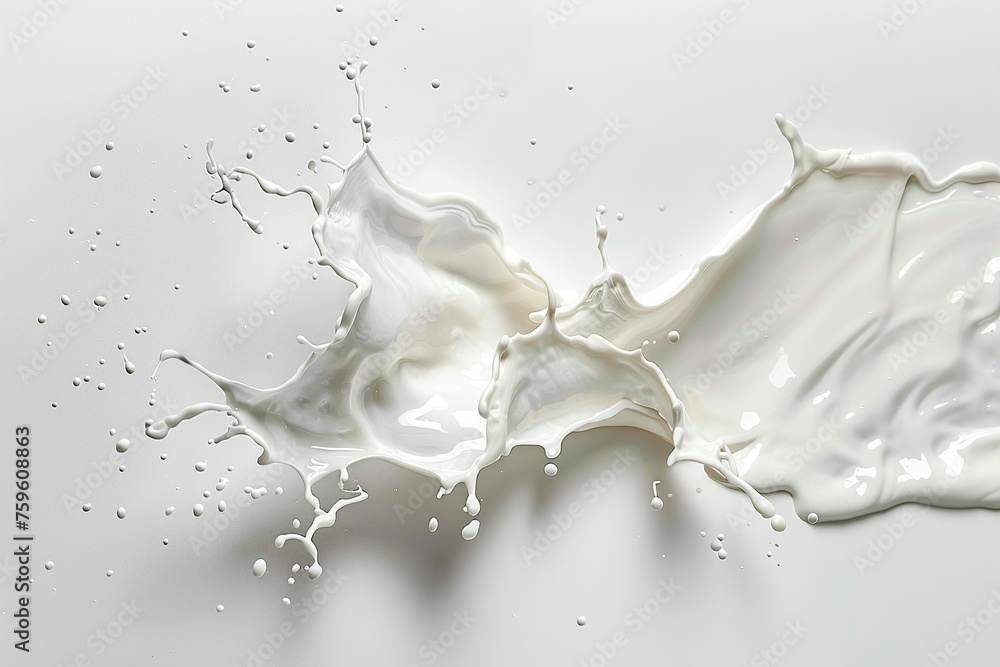 Dynamic Milk Splash on Neutral Background Dynamic Milk Splash on Neutral Background