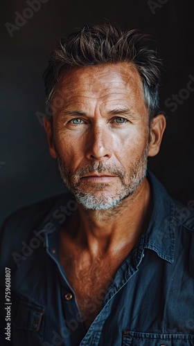 Handsome Mature Man with a Confident Gaze