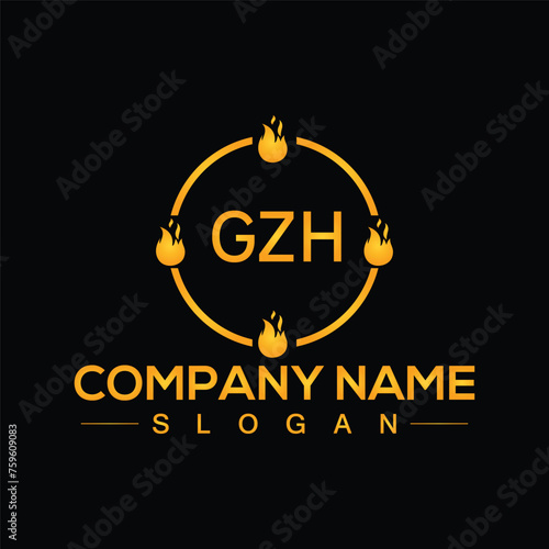 Creative letter GZH unique logo design template for company