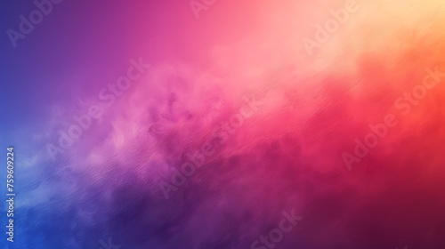 A calm sky filled with cumulus clouds in various shades of purple, pink, magenta, and violet, creating an electric blue background with hints of smoke swirling gently