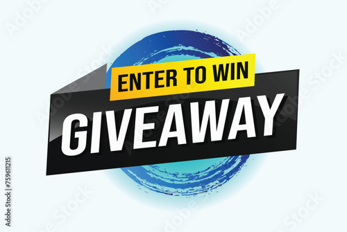 giveaway enter and win word vector illustration 3d style for social media landing page, template, ui, web, mobile app, poster, banner, flyer, background, gift card, coupon, label, wallpaper

