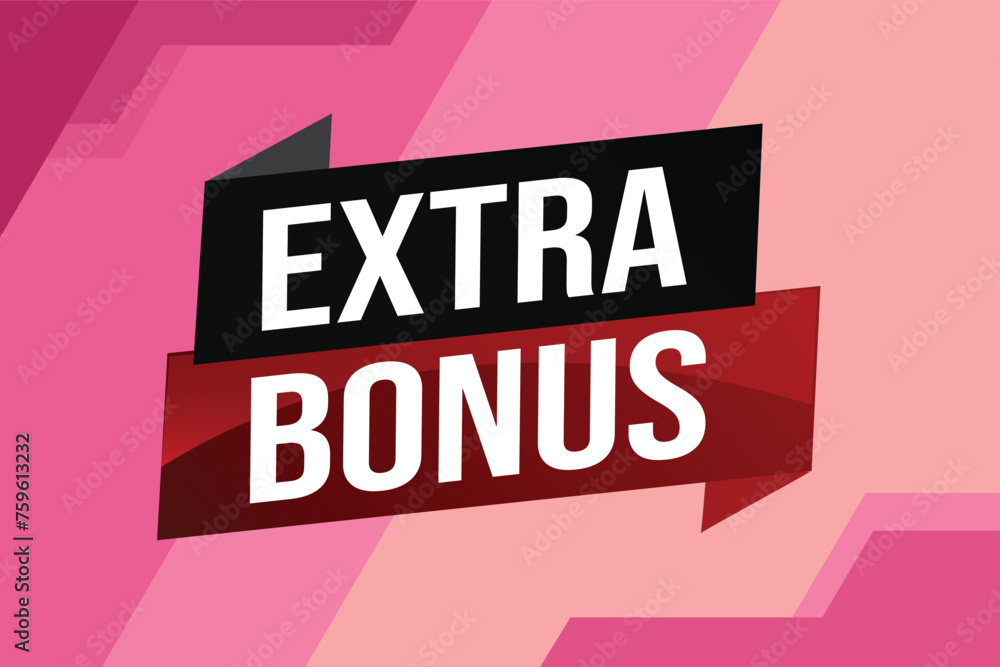 Fototapeta premium extra bonus word concept vector illustration with lines 3d style for social media landing page, template, ui, web, mobile app, poster, banner, flyer, background, gift card, coupon, label, wallpaper