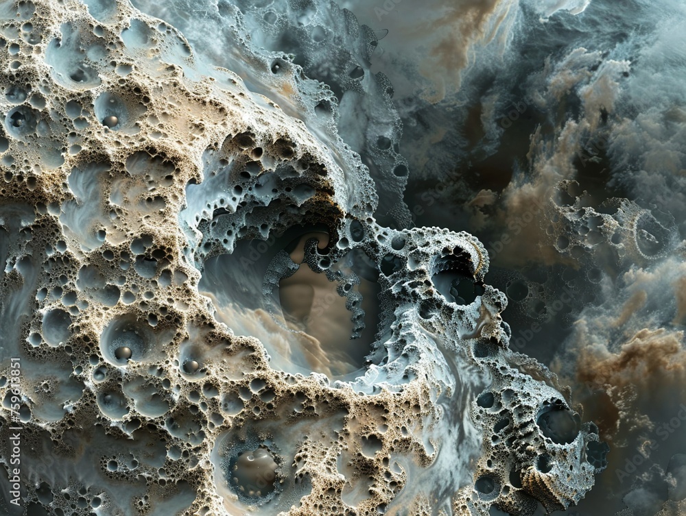 An artistic representation of the dangers of silica dust