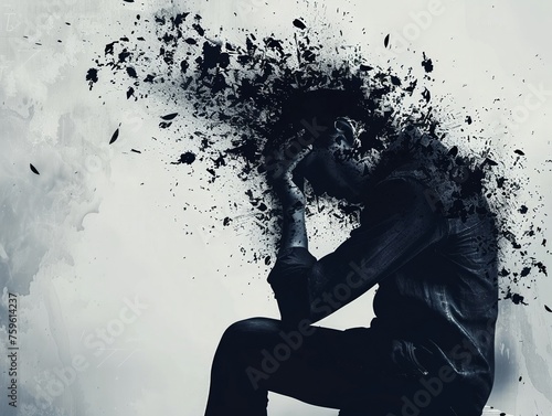 Create an abstract representation of the inability to write or communicate through agraphia