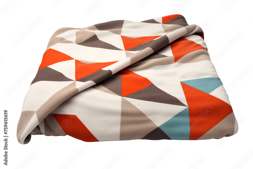 Fototapeta premium Orange and Brown Design Blanket. on a White or Clear Surface PNG Transparent Background.