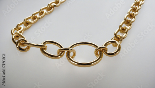 Gold chain on transparent background