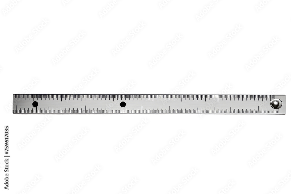 Metal Ruler on White Background. on a White or Clear Surface PNG Transparent Background. Metal Ruler on White Background. on a White or Clear Surface PNG Transparent Background.
