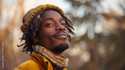 Handsome smiling, happy and pleased stoic man with positive vibes. Portrait of a joyful young man with beautiful hair and fashionable clothes.