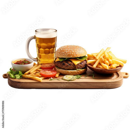 Fast Food Set Menu Isolated Transparent PNG Format