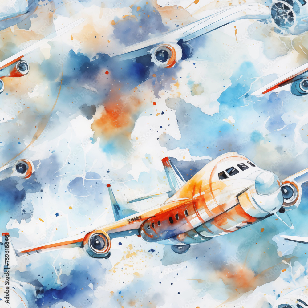 Seamless pattern for World Aviation and Astronautics Day