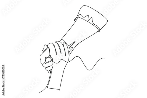 Continuous one line drawing of Gesture, sign of help and hope. Saving lives or emergency accident. Health, care, teamwork. Single line draw design vector illustration