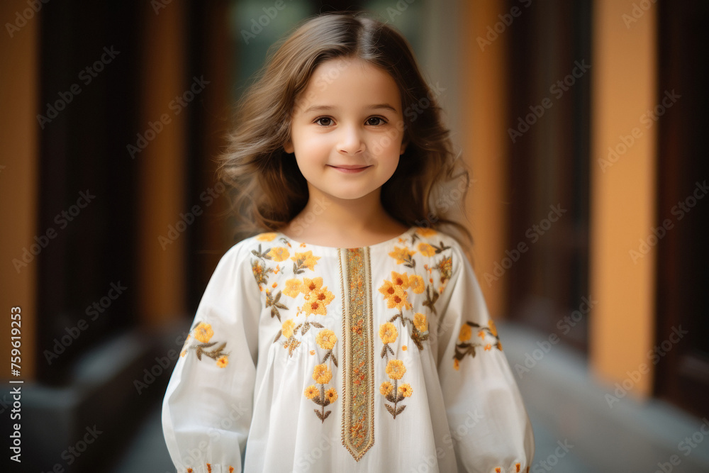 Cute indian little girl child in traditional kurti Cute indian little girl child in traditional kurti