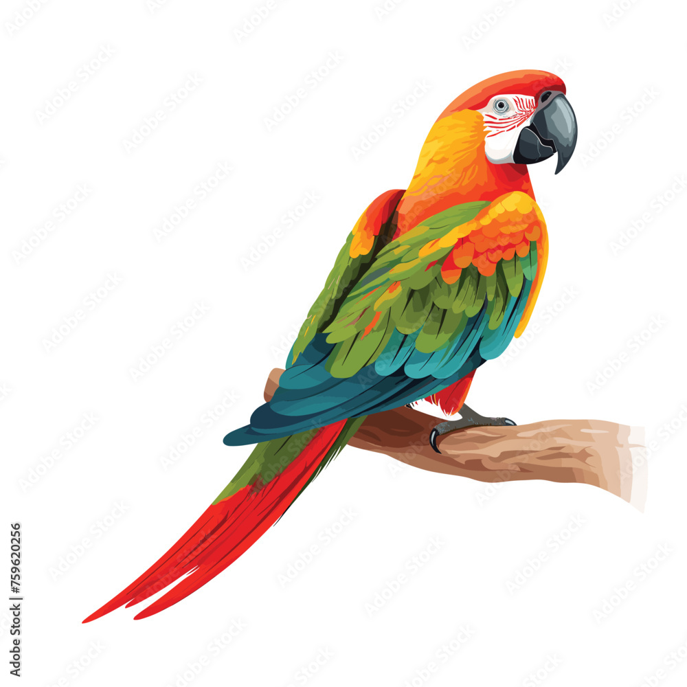 Exotic parrot. Tropical bird parrot vector illustration