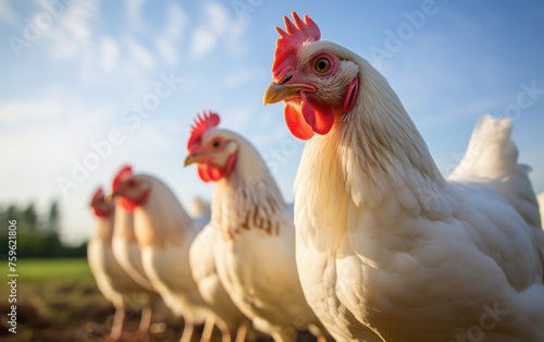 Hens at poultry farm