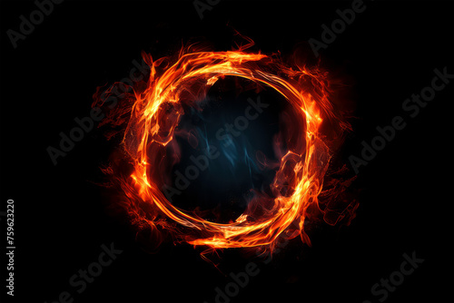 circle fire on background.