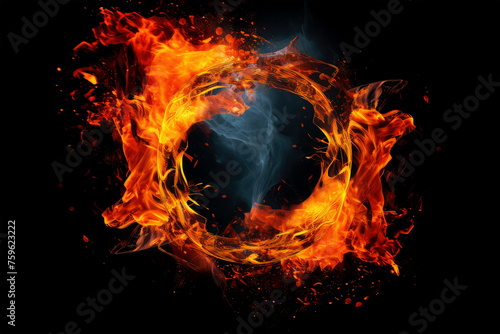 circle fire on background.