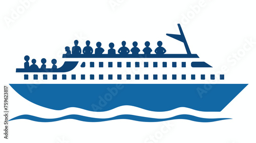 People on ship icon. Simple illustration of people