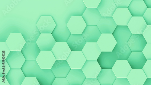 Green hexagons geometric ba...