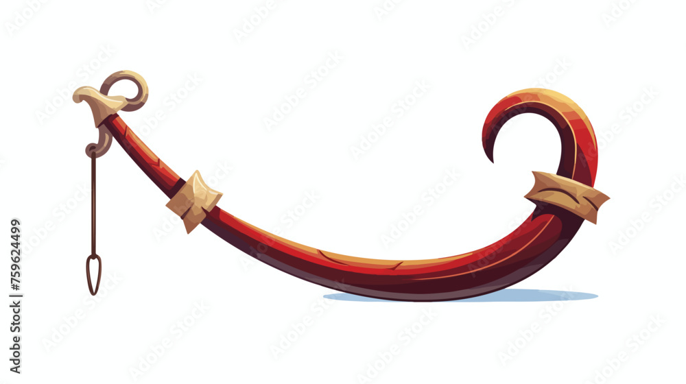 Pirate Hook icon flat vector isolated on white 