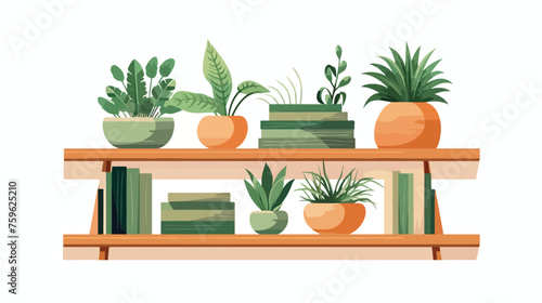 Potted plan vector flat Illustration Home and office