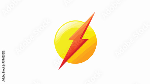 Power energy vector emblem. Electricity flash symbol