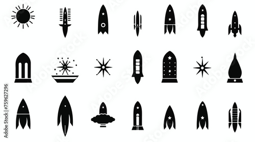 Rockets icon or logo isolated sign symbol vector hi photo