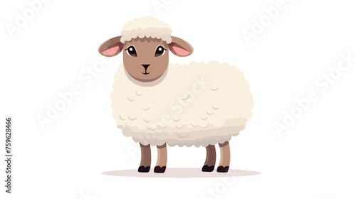 Fototapeta Naklejka Na Ścianę i Meble -  Sheep character greeting cards flat vector isolated