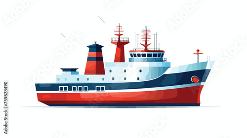 Ship cargo isolated icon flat vector isolated on white