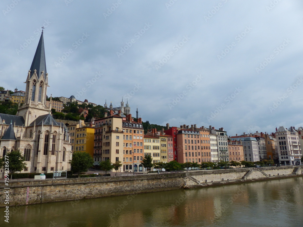 Fototapeta premium Façade de maisons colorées à Lyon