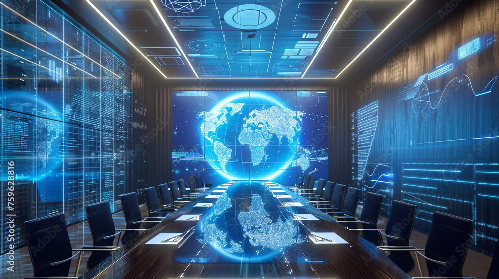 A global virtual conference room with real-time translation holograms A global virtual conference room with real-time translation holograms