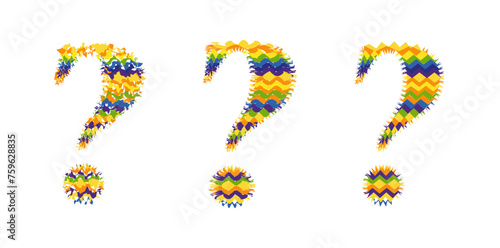 Set Of Question Mark Logo Marks For International Autism Awareness Day