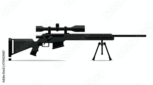 Sniper rifle icon vector best flat icon.  sillouette photo