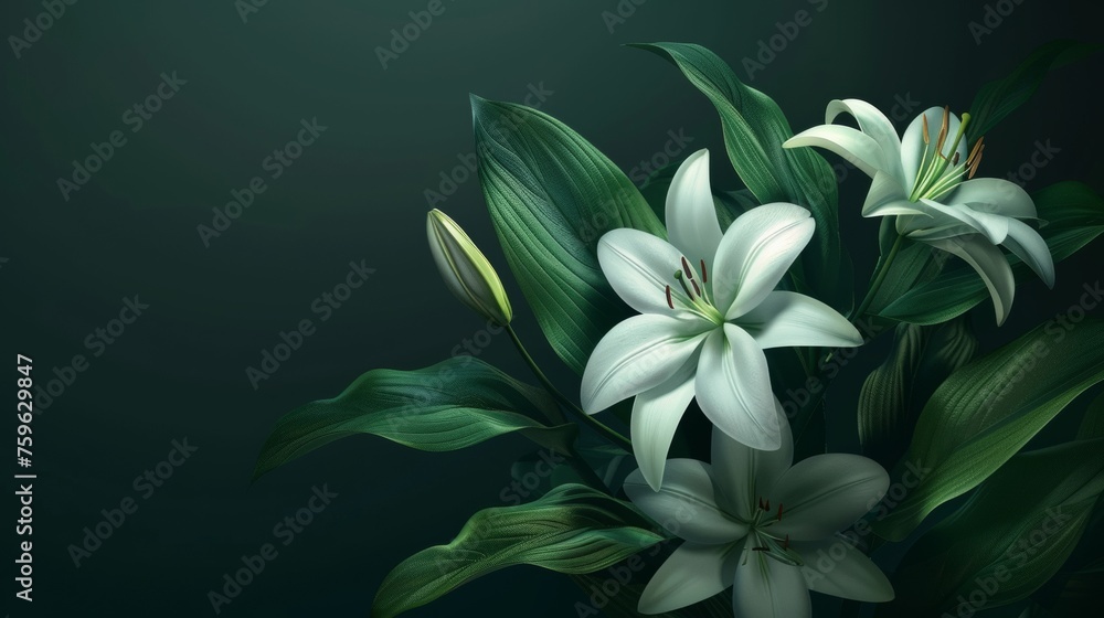 Blue Lilies on Black Background Blue Lilies on Black Background