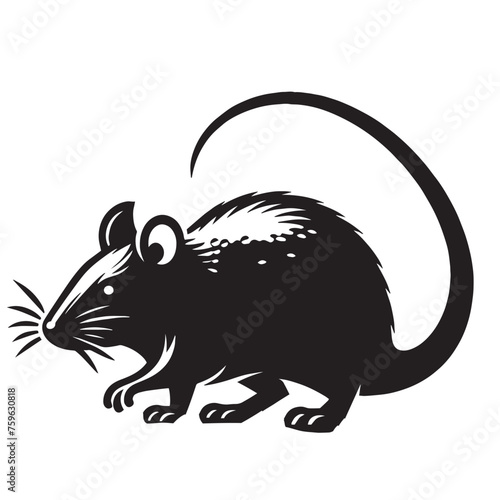 Vintage Rat Silhouette Vector Illustration  Urban Rat Silhouettes  Urban Rat Art