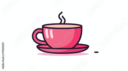 Tea cup line icon sign and symbol icon. flat vector