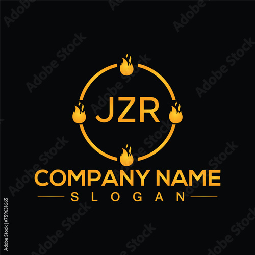 Square shape JZR letter logo design vector