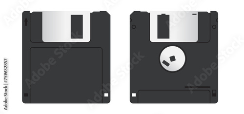 Cartoon disk floppy line pattern. Diskette or floppy disk is a storage medium used for data storage in a computer or pc. floppy disks of 1.44 MB or 720 kb (3.5 inch diskettes). ms dos format.