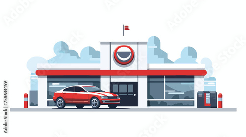 Vector illustration of modern auto repair icon flat