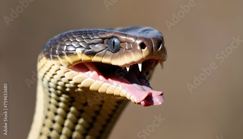 A Snake With Its Tongue Flicking Out Tasting The