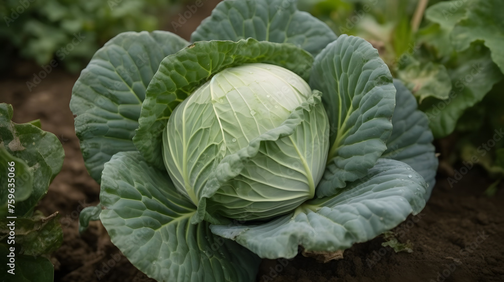 Ripe cabbage in the field Ripe cabbage in the field