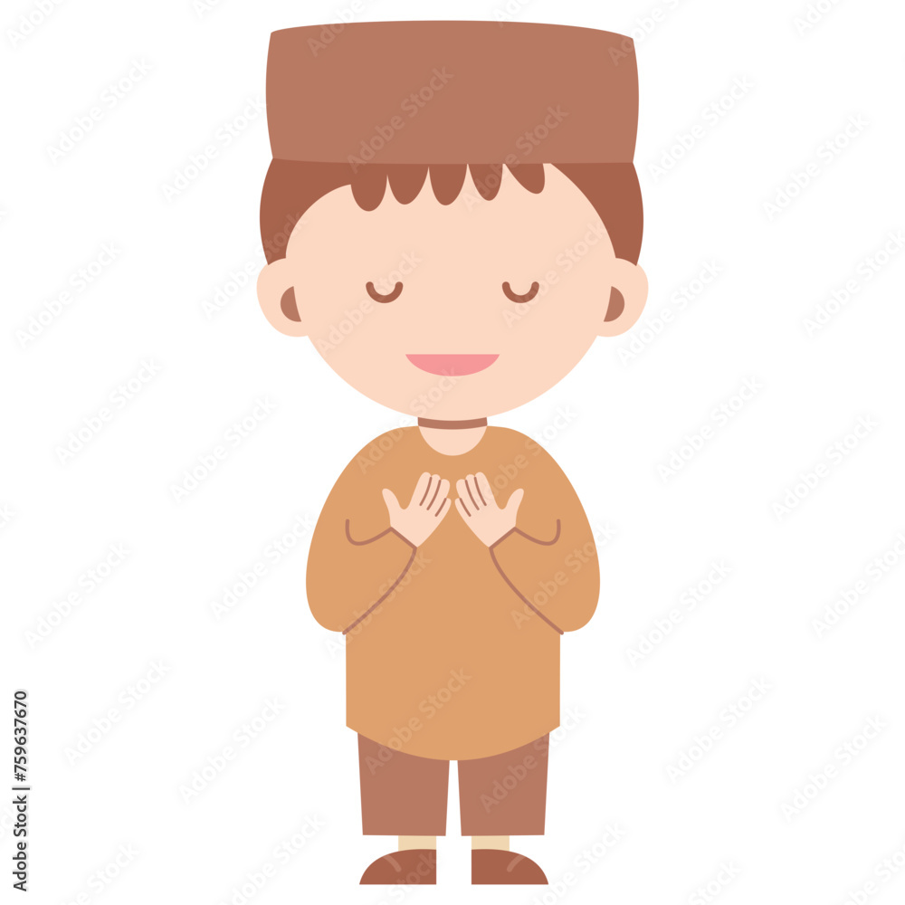 Cartoon muslim little boy Cartoon muslim little boy