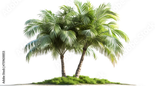 Exotic Palm Tree on Transparent Background  PNG Design Element - Hand Edited Generative AI