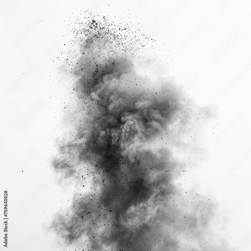 Dynamic black and white image capturing a detailed smoke explosion, ideal for backgrounds and overlays. Dynamic black and white image capturing a detailed smoke explosion, ideal for backgrounds and overlays.