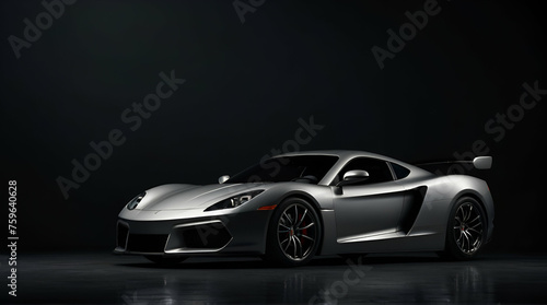 Generic and unbranded sport car on a dark background. generative.ai © ARSHAD