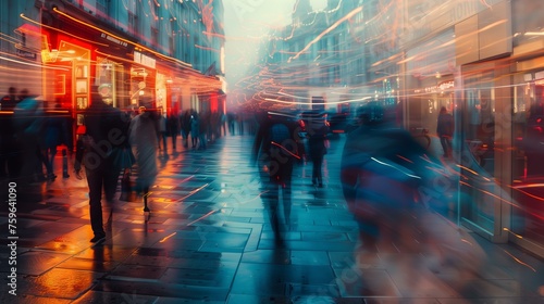 Wallpaper Mural European city exploration and adventure,movement and the vibrancy of city life, contrasting elements like ancient architecture versus modern street art in a trendy blur style Torontodigital.ca